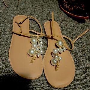 Pair of INC Pearl nude Sandles size 10m